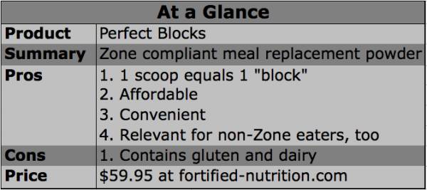 zone diet blocks