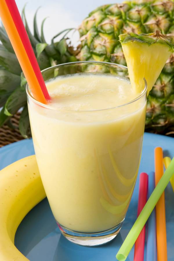 fruit smoothie, post workout nutrition, banana, pineapple, glycemix index