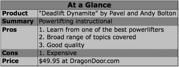 deadlift dynamite, powerlifting, andy bolton, pavel tsatsouline, dragon door