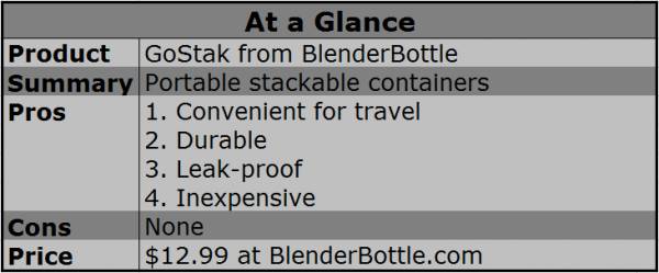 Blender Bottle GoStak Portable & Stackable Containers White 4 Pack