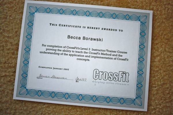crossfit, crossfit certification, becca crossfit, becca borawski, quit crossfit