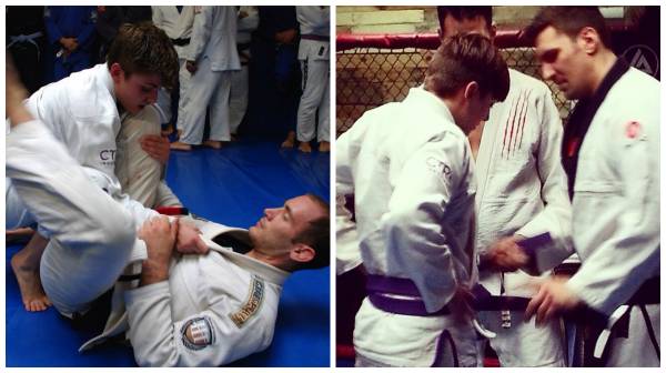 After 5ish years at blue belt I was promoted to purple belt in BJJ 🟣  (story below) : martialarts