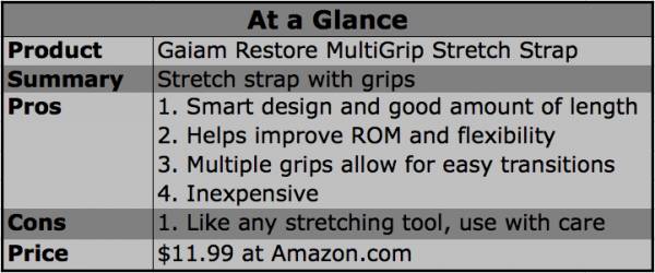 Lower Back Stretch 2. Restore Multi-Grip Stretch Strap by Gaiam