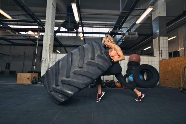 tire flips, strongwoman, conditioning, willpower, determination