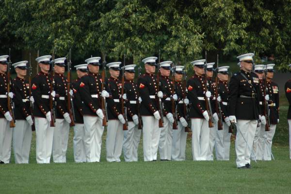 marines, marine corps, marine formation, dress blues