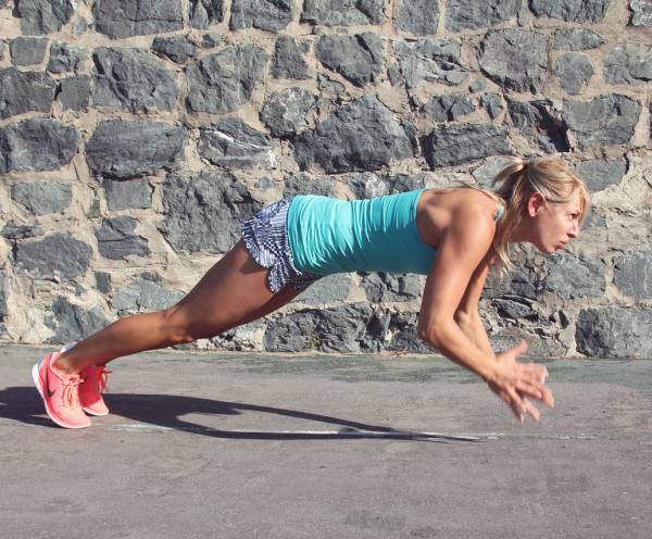 Use plyo push ups to build upper body strength and power.