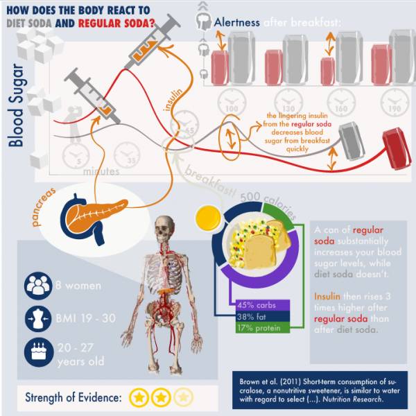 infographic: insulin sugar vs artificial reaction