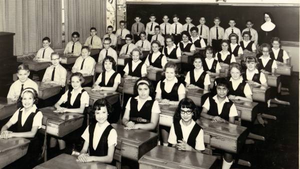 a classroom in the 1960s