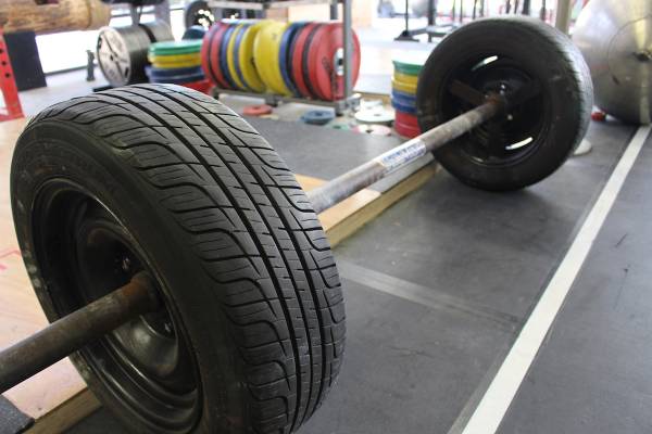 Strongman equipment looks like it has been welded together and built by hand