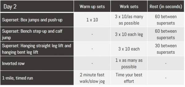 Weekend warrior bodyweight day 2