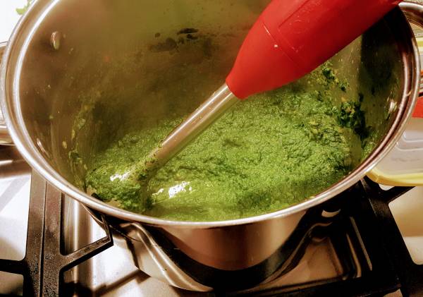 Palak Paneer with immersion blender