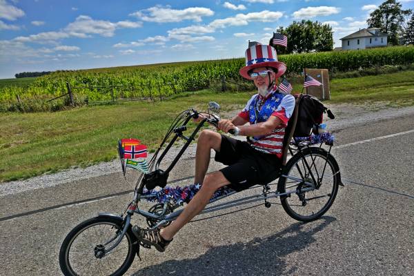 Uncle Sam on a bike