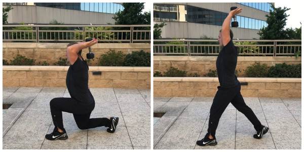 triceps extension lunge