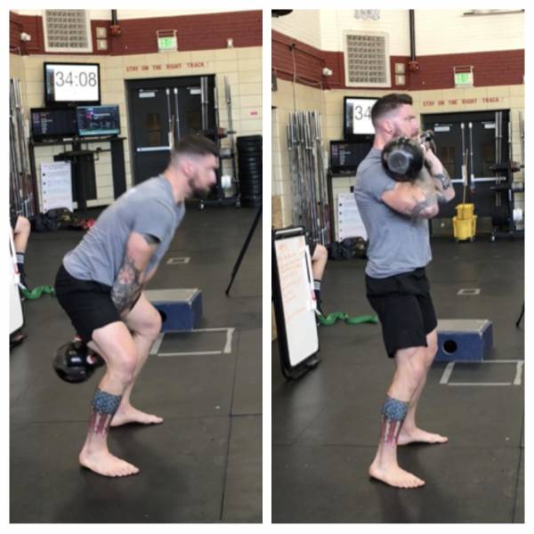 Double Kettlebell Clean Collage
