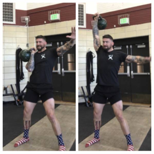 Kettlebell Snatch Middle and Last Position