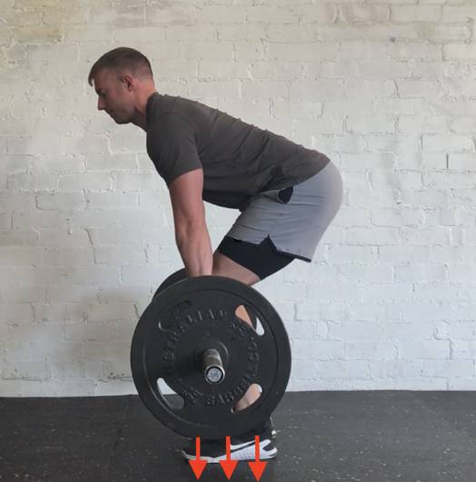 Push your feet down during the deadlift.