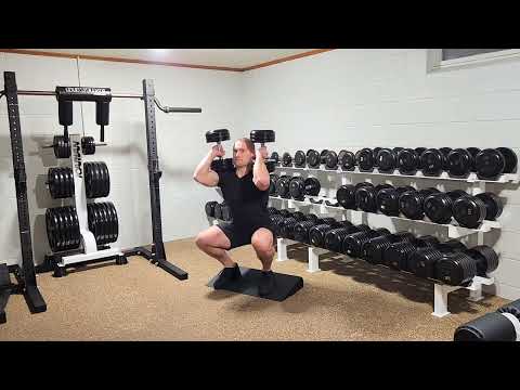 Heels Elevated Dumbbell Front Squat