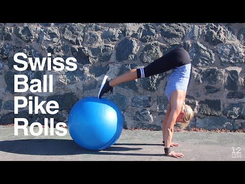 Swiss ball pike rolls