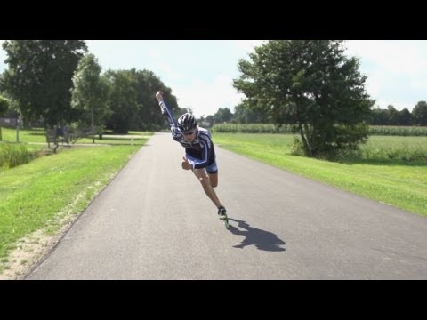 Inline Skate Double Push Technique Slowmotion, Mark Horsten