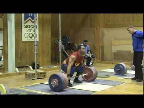 Weightlifting, Vasiliy Polovnikov &amp; Vladimir Safonov, clean pulls 260kg x3, 03/2014