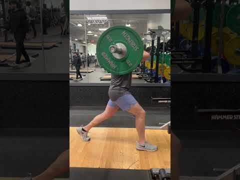 Front rack split squat (shown with pause at bottom)