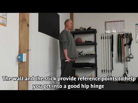 Louisiana Personal Trainer- Wall Hip Hinge With Stick