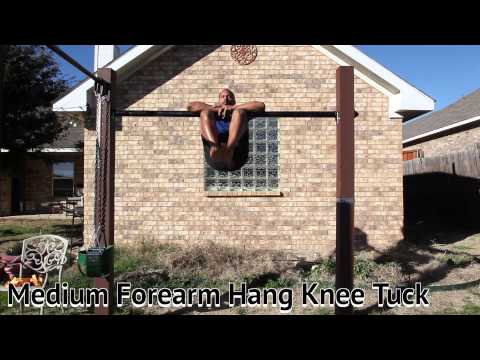 MovNat - Pop-up Progression Drills - Medium Forearm Hang Knee Tuck