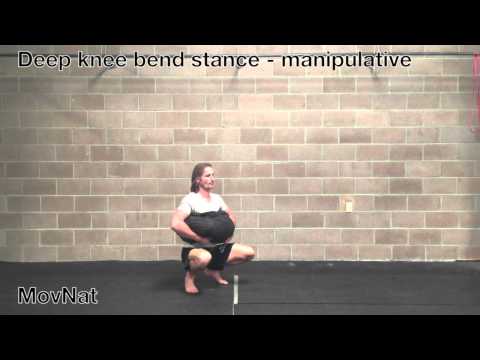 Deep knee bend stance - manipulative