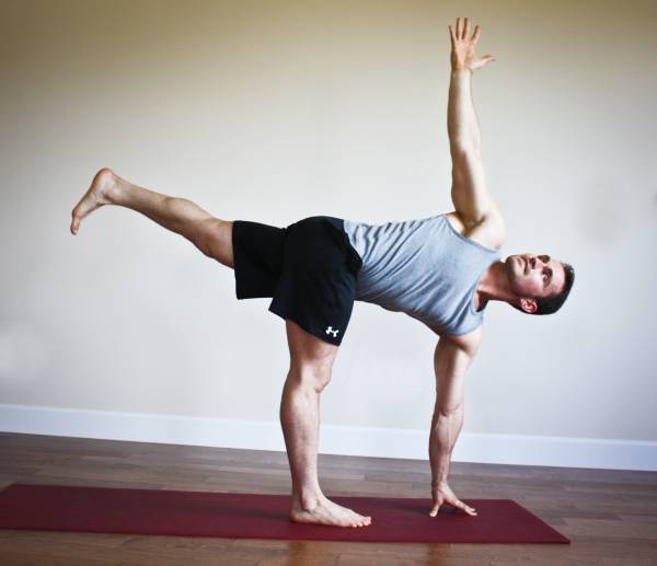 Yoga Pose: Half Moon Pose Variation | YogaClassPlan.com