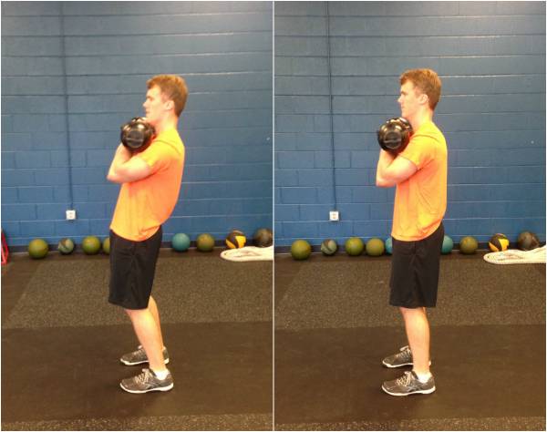 Kettlebell double front online squat