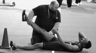Stretching a pulled hamstring
