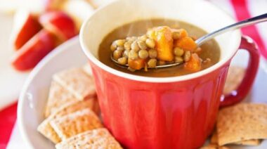 vegan yam and lentil stew