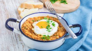 spiced lentils with egg