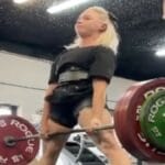 Heather Connor deadlifting in late May 2022