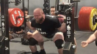 Powerlifter Phillip Herndon completes a 904-pound squat in mid-May 2022
