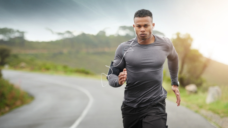 person running on road