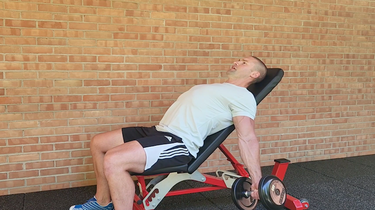 Bicep curl with online bench