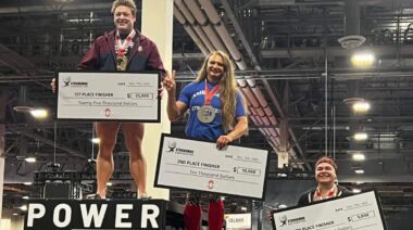 Winners on podium at America's Strongest Woman contest