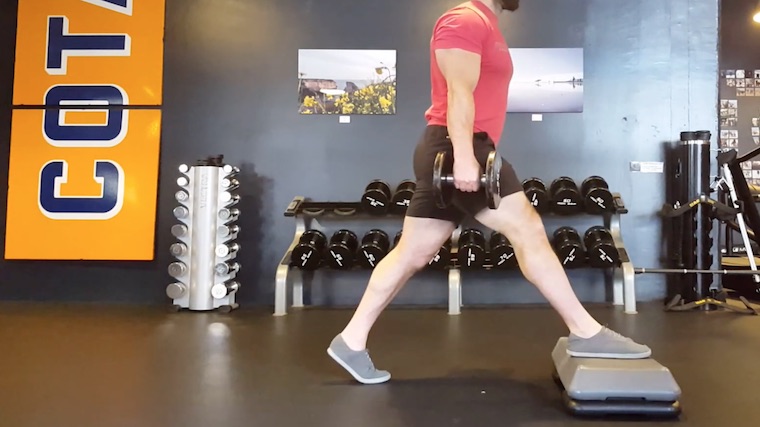 One-Leg Dumbbell Squat With Back Leg Elevated