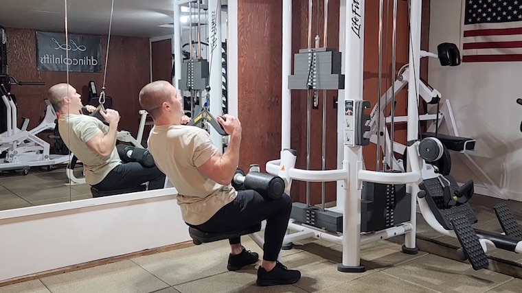 Dr. Merrick Lincoln doing lat pulldown