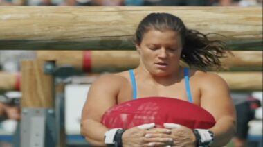 Laura Horvath carries bag 2023 CrossFit Games