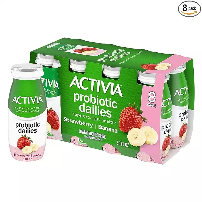 Activia Yogurt Drink, Lowfat, Strawberry Flavor, Probiotic Dailies, 8 Pack  8 Ea, Yogurt Drinks