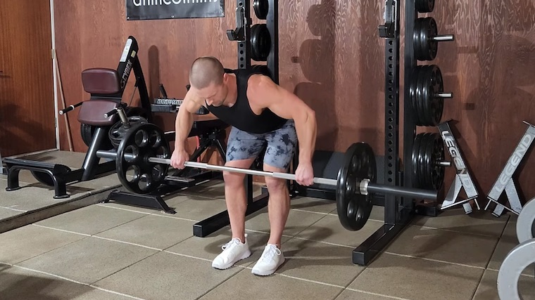 Dr. Merrick Lincoln demonstrating barbell row