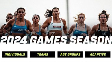 Female competitors headline a graphic for the 2024 CrossFit Games season.