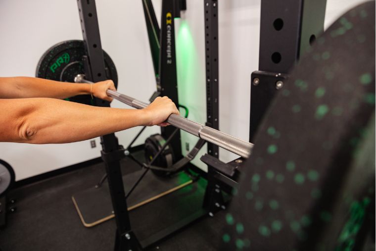 An athlete's hands gripping the REP Double Black Diamond Power Bar