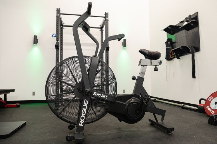 The Rogue Echo Bike in a garage gym